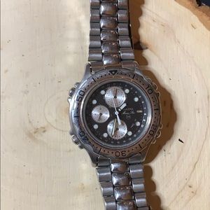 Bulova Silver and Black Men's Marine Star Watch